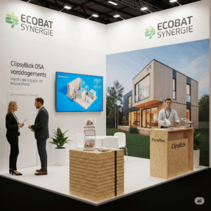 salon avec ecobat où ils ont montrer le projet de Clipsyblock